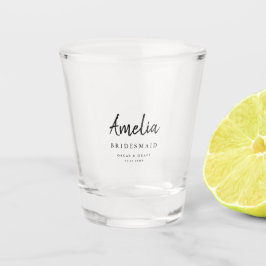Verre A Shot Élégant Bridesmaid de calligraphie Nom personnalis