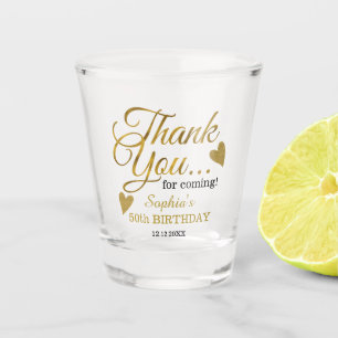 Verre A Shot Elégant Gold 50e anniversaire Merci fête Favors