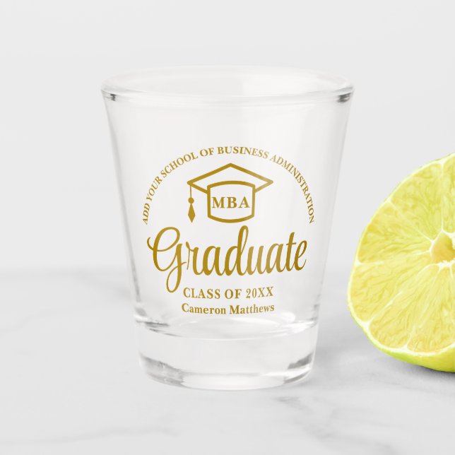 Verre A Shot Elégant Gold Business School MBA (Devant)
