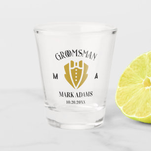 Verre A Shot Élégant Groomsmen Cadeau Tuxedo Monogramme personn