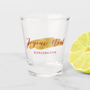 Verre A Shot Élégant Joyeux Noel Gold Foil moderne Noël