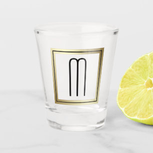 Verre A Shot Élégant Monogramme cadre or