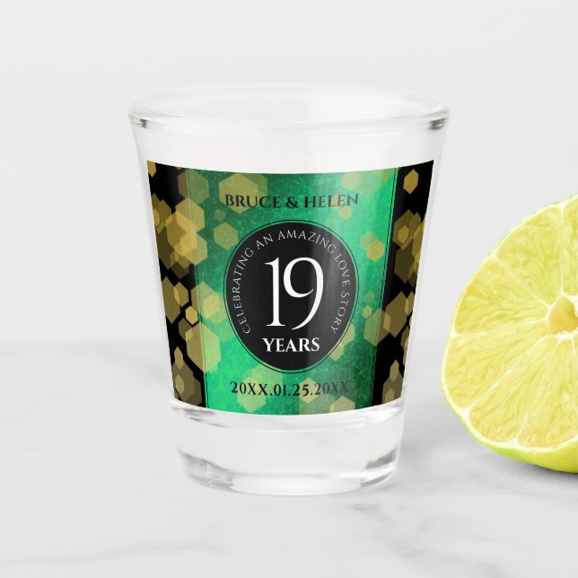 Verre A Shot Élégante 19e anniversaire du Mariage de Jade (Devant)