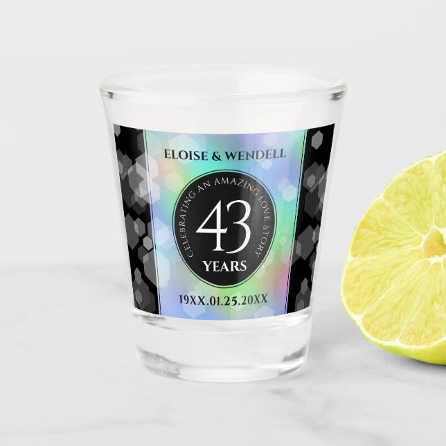 Verre A Shot Élégante 43ème anniversaire du Mariage Opal (Devant)