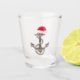 Verre A Shot élégante ANCRE nautique rustique + SANTA HAT |