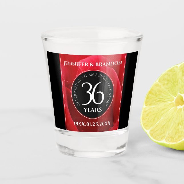 Verre A Shot Élégante célébration du 36e anniversaire du Mariag (Devant)