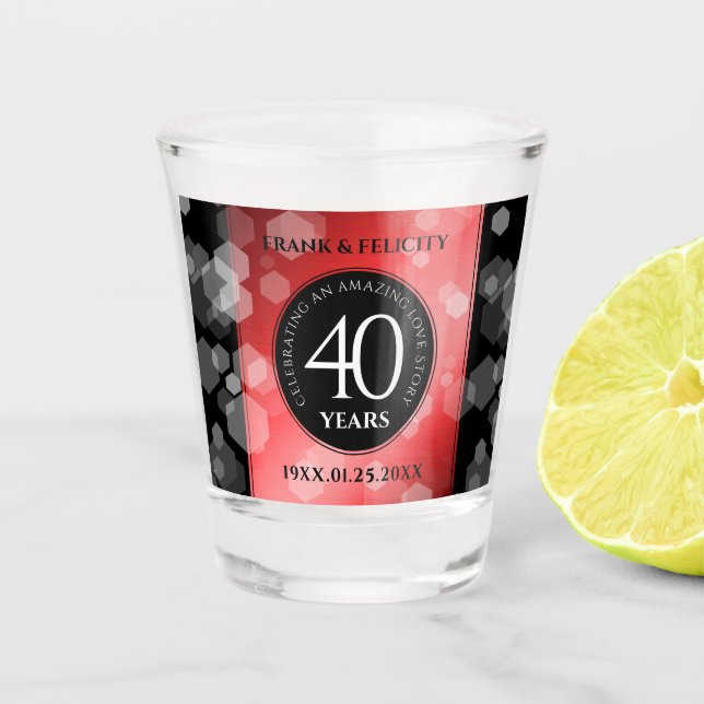Verre A Shot Élégante célébration du 40e anniversaire du Mariag (Devant)