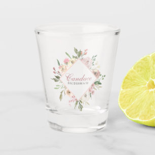 Verre A Shot Élégante fête de mariée florale rose