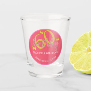 Verre A Shot Élégante Parties scintillant Gold Butterfly Callig