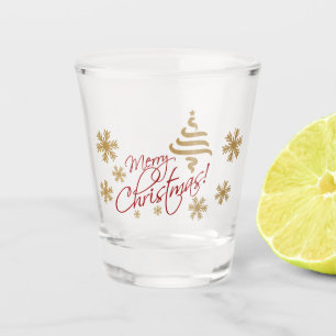 Verre A Shot Elégante Simple Cheers Joyeux Souhait Noël