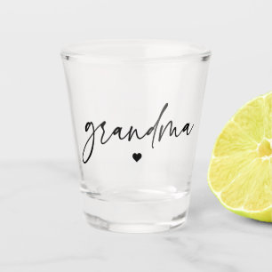 Verre A Shot Élégante typographie de script grand-mère Cadea