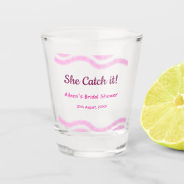 Verre A Shot Elle l'attrape spirale rose lignes aquarelle maria