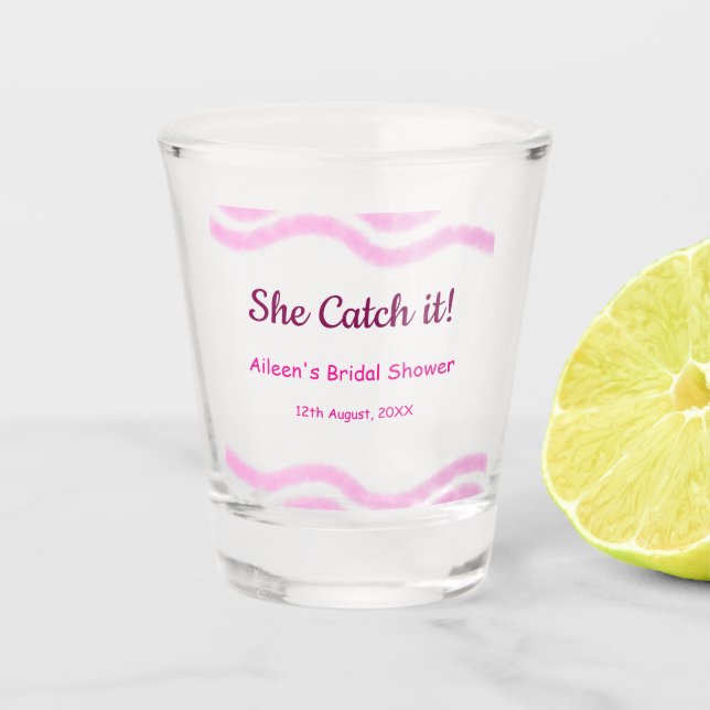 Verre A Shot Elle l'attrape spirale rose lignes aquarelle maria (Devant)