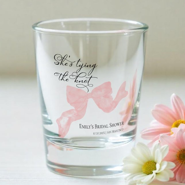 Verre A Shot Elle se marie | Pink Bow Bridal Shower (Créateur téléchargé)