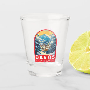 Verre A Shot Emblème d'art voyage Davos Suisse