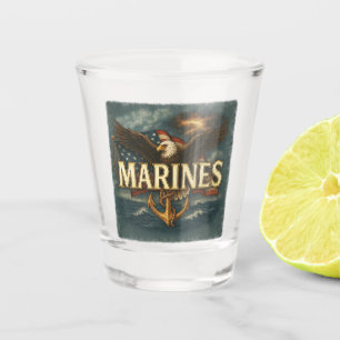 Verre A Shot Emblème de logo de vétéran du Corps des Marines