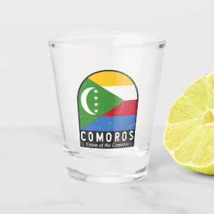 Verre A Shot Emblème Drapeau Comores Vintage