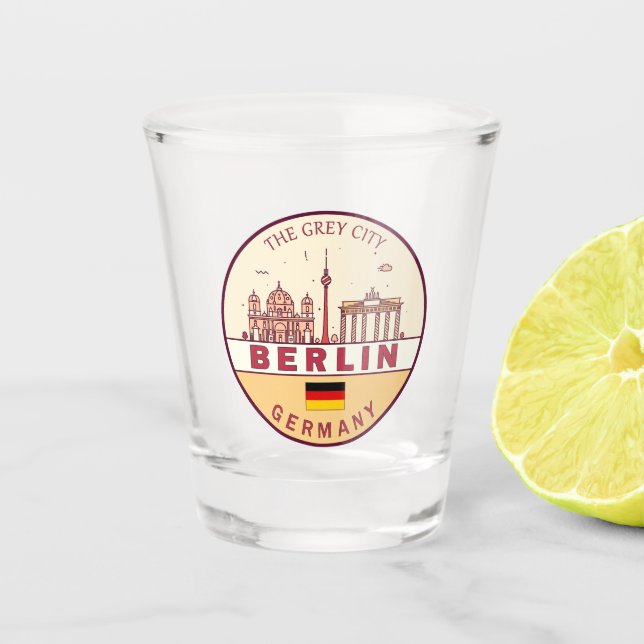 Verre A Shot Emblème Skyline de Berlin Allemagne (Devant)