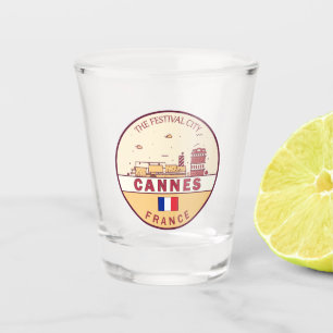 Verre A Shot Emblème Skyline de Cannes France