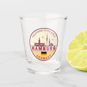 Verre A Shot Emblème Skyline de Hambourg Allemagne