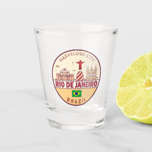 Verre A Shot Emblème Skyline de Rio de Janeiro