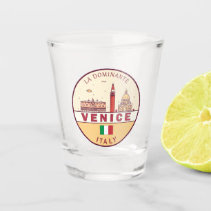 Verre A Shot Emblème Skyline de Venise Italie