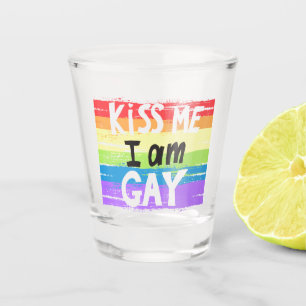 Verre A Shot Embrasse-moi je suis gay