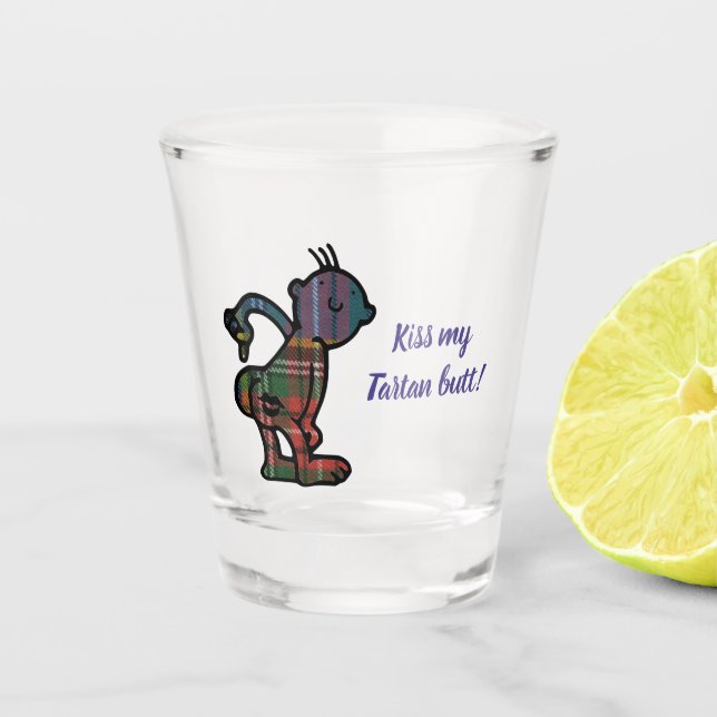 Verre A Shot Embrasse Mon Tartan Butt Multicolore (Devant)