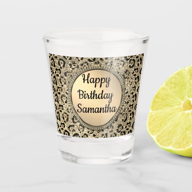 Verre A Shot Empreinte de léopard de glam Parties scintillant o (Devant)