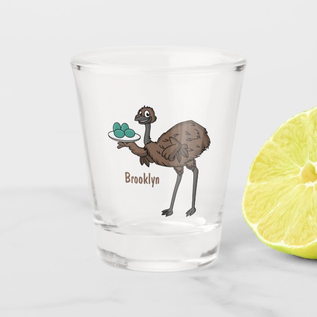 Verre A Shot Emu avec dessin animé d'oeufs (Devant)