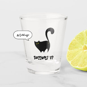 Verre A Shot En bas Chat Noir Cute Funny Kitty Cartoon