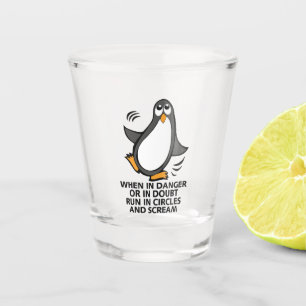 Verre A Shot En danger ou dans le doute, le pingouin drôle