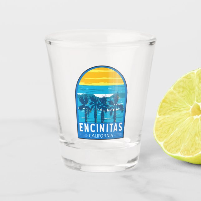 Verre A Shot Encinitas California Travel Art Vintage (Devant)