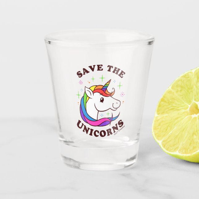 Verre A Shot Enregistrer Les Unicornes (Devant)