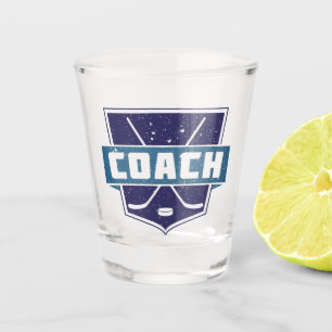 Verre A Shot Entraîneur de hockey, Bouclier, Bleu,
