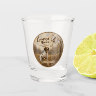 Verre A Shot Épagneul breton et bécasse