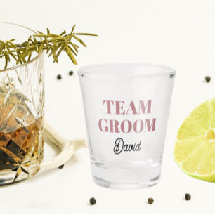 Verre A Shot Équipe de mariage Dusty Rose Marié Personnalisé