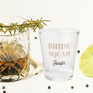 Verre A Shot Équipe de mariée de mariage personnalisée beige