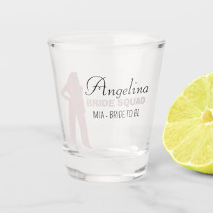 Verre A Shot Équipe de mariées Bridesmaid Chaud Rose Bachelor