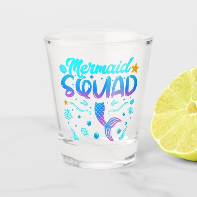 Verre A Shot Équipe De Sirène De L'Anniversaire (Devant)