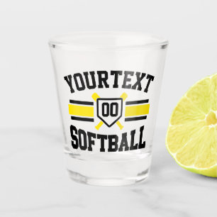 Verre A Shot Équipe de softball personnalisée AJOUTER NOM Joueu
