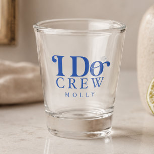 Verre A Shot Équipe Moderne de Mariage en Bleu Cobalt Demoisell