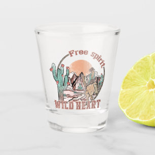 Verre A Shot Esprit libre, Coeur sauvage Pays occidental