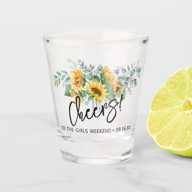 Verre A Shot Eucalyptus de Tournesol rustique (Devant)