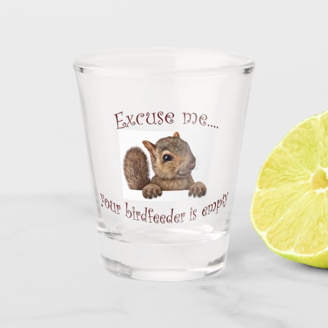 Verre A Shot Excusez-moi, votre éleveur d'oiseaux est vide (Devant)