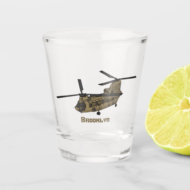 Verre A Shot Exemple d'hélicoptère militaire Chinook (Devant)