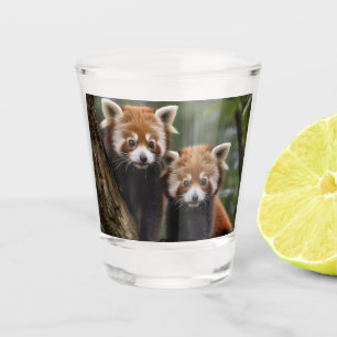 Verre A Shot "Explorateurs en haut de l'arbre : Pandas rouge bé