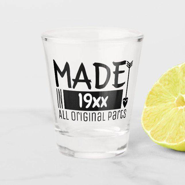 Verre A Shot Fabriqué DO-IT-YOURSELF année de naissance toutes  (Devant)