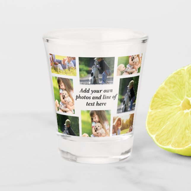 Verre A Shot Faites votre propre collage photo et texte (Devant)