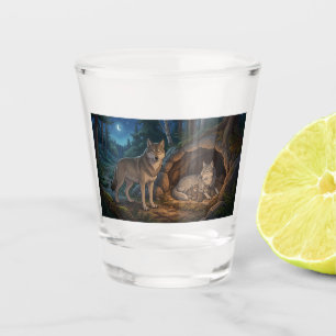 Verre A Shot Famille de loups